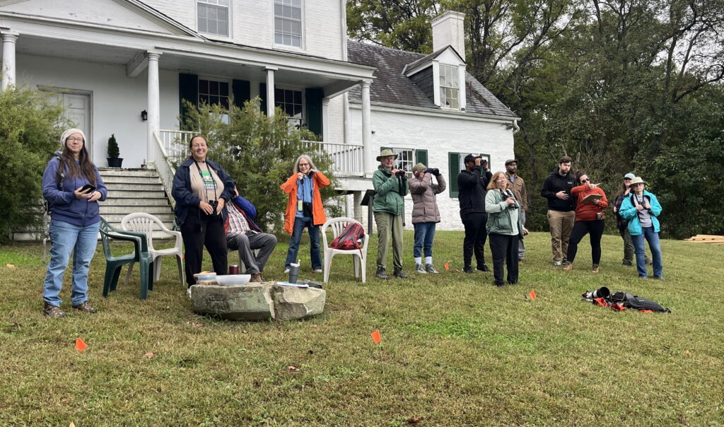 Birders assembled at Mt. Aventine, at Chapman State Park